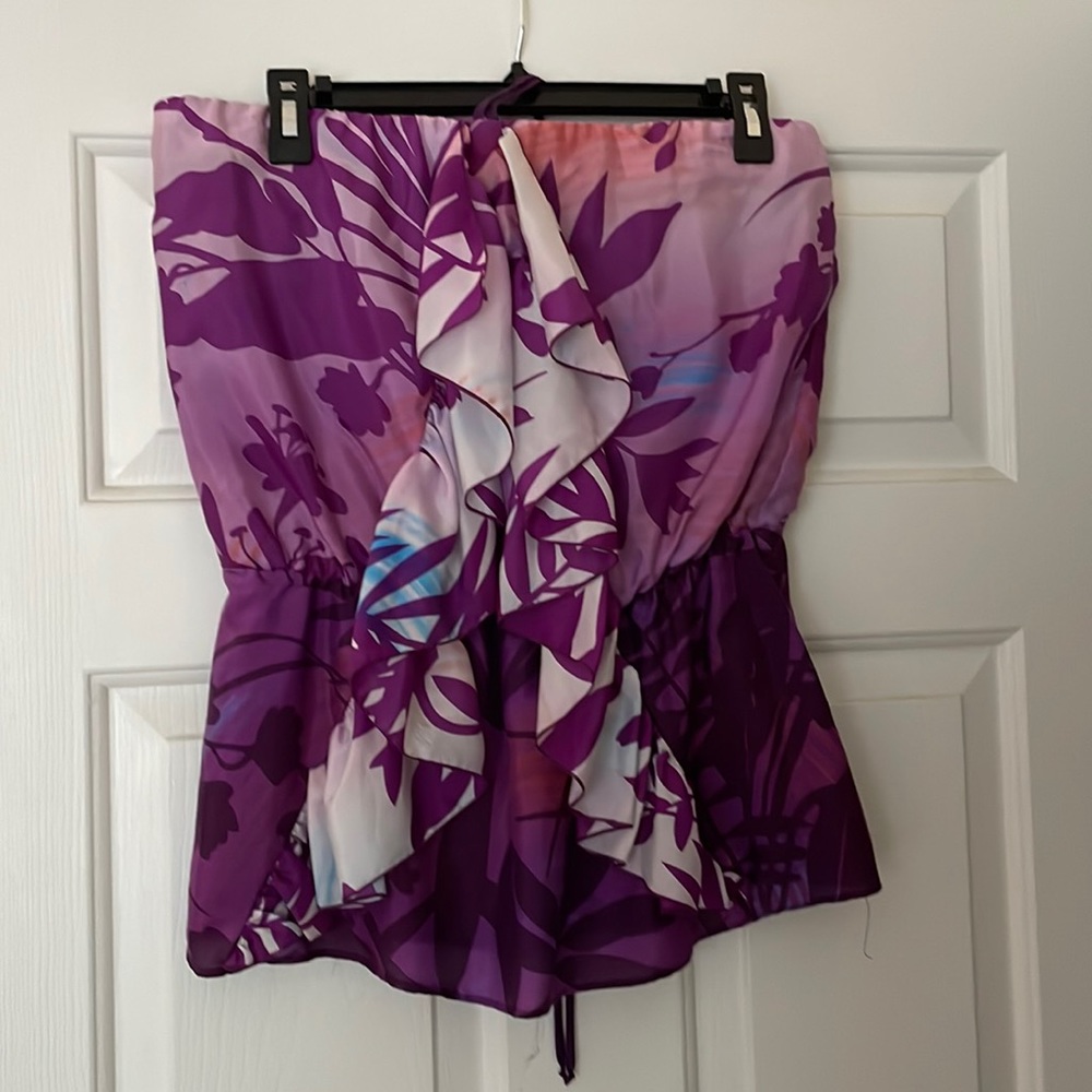 NU by Mark Anthony 100% silk strapless top size Medium